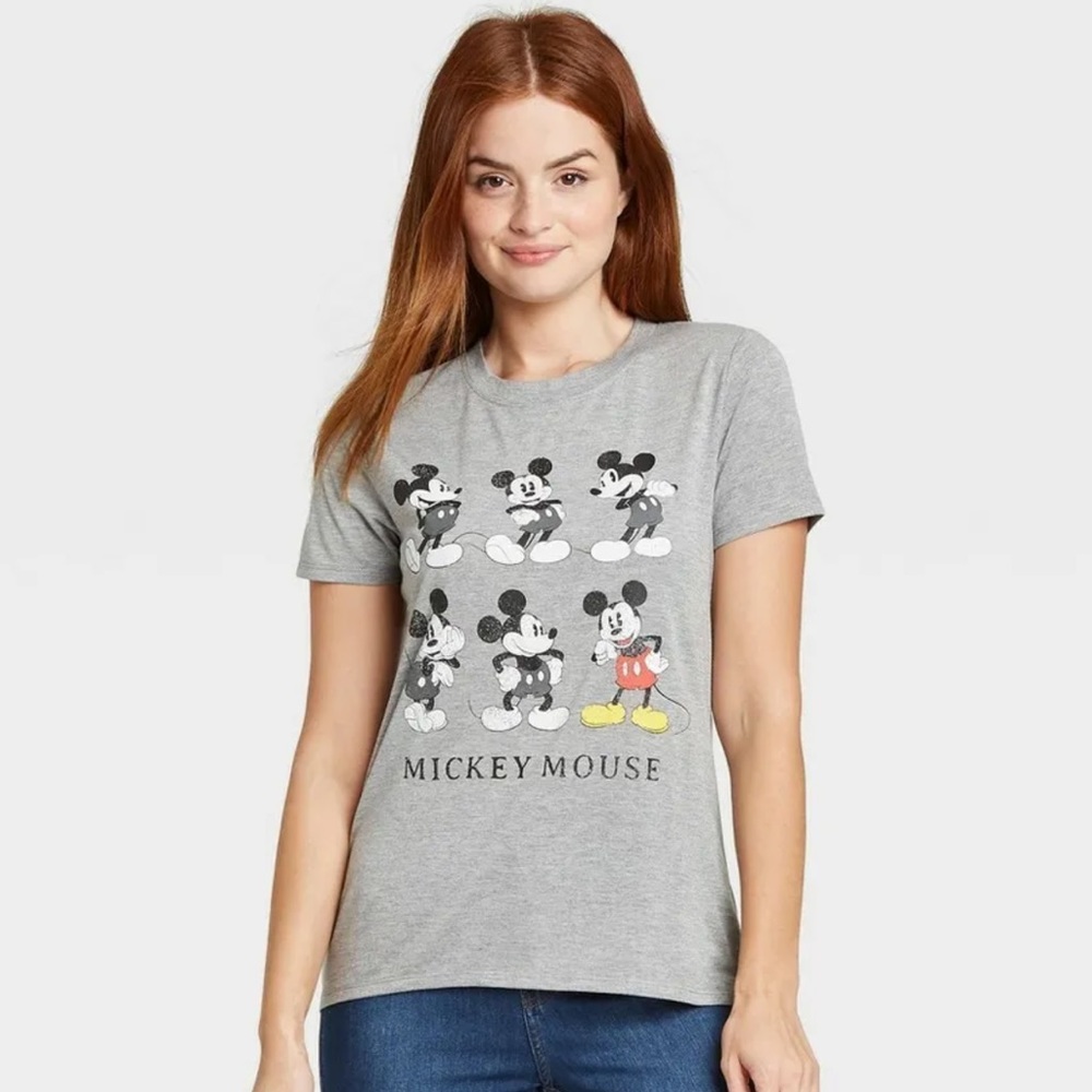 Disney Mickey Mouse Gray Graphic Tee Size XS